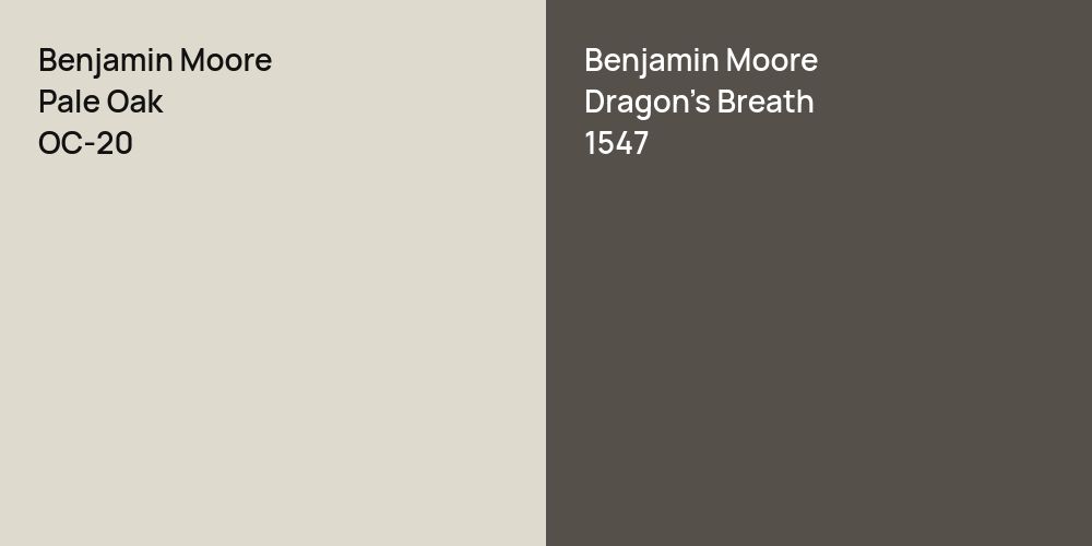 Benjamin Moore Pale Oak vs. Benjamin Moore Dragon's Breath