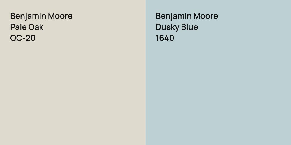 Benjamin Moore Pale Oak vs. Benjamin Moore Dusky Blue