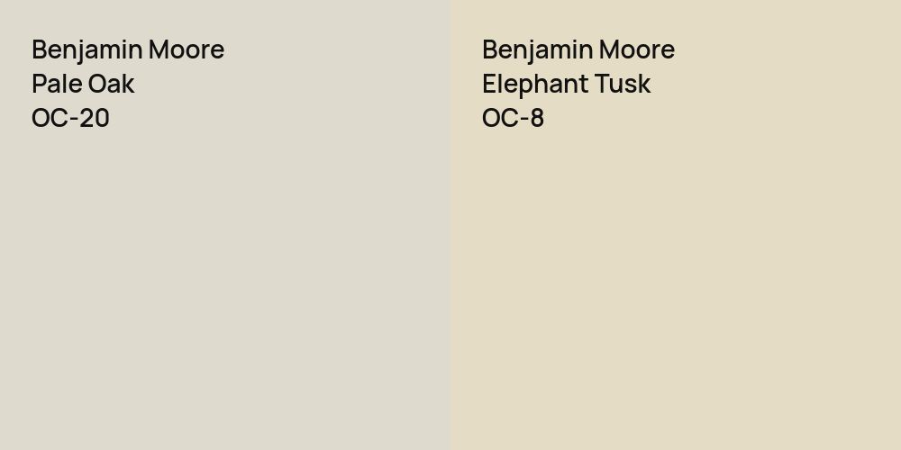 Benjamin Moore Pale Oak vs. Benjamin Moore Elephant Tusk