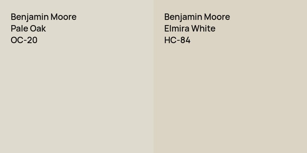 Benjamin Moore Pale Oak vs. Benjamin Moore Elmira White