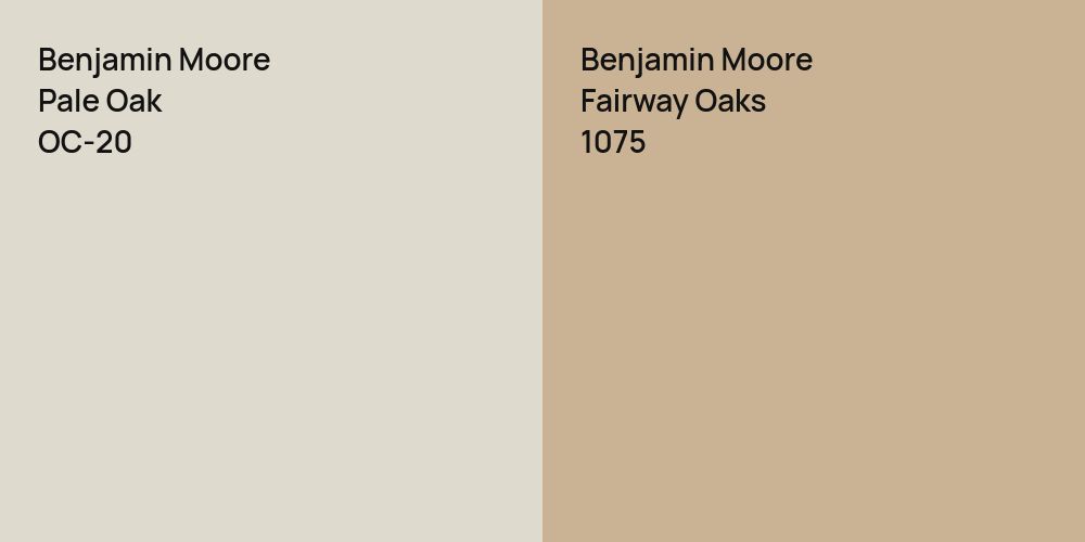 Benjamin Moore Pale Oak vs. Benjamin Moore Fairway Oaks