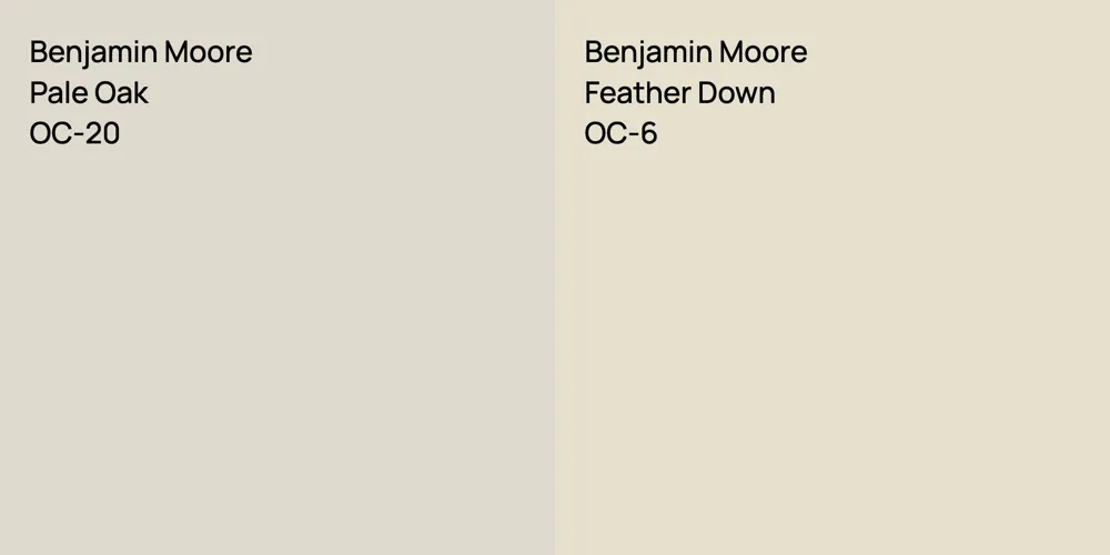 Benjamin Moore Pale Oak vs. Benjamin Moore Feather Down