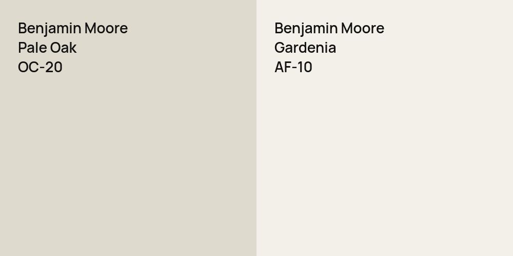 Benjamin Moore Pale Oak vs. Benjamin Moore Gardenia