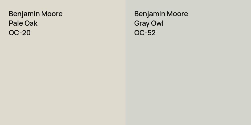 Benjamin Moore Pale Oak vs. Benjamin Moore Gray Owl