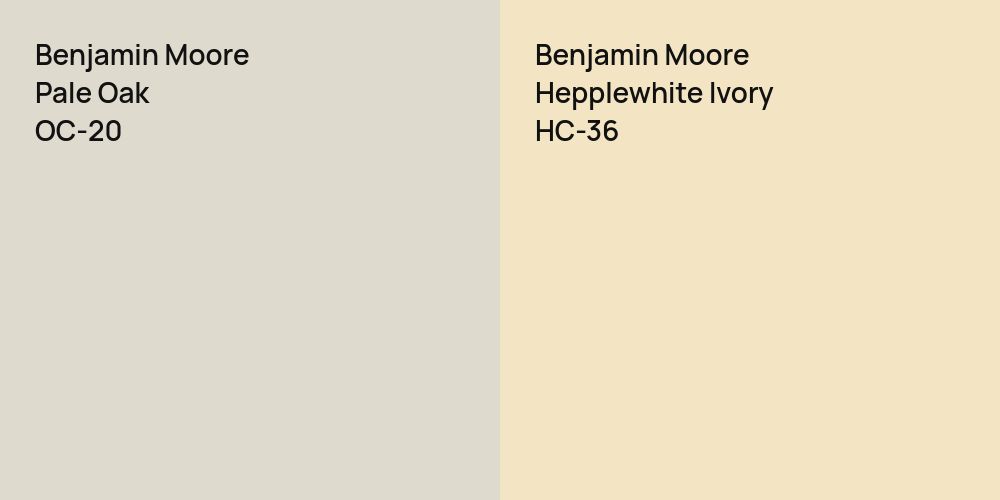 Benjamin Moore Pale Oak vs. Benjamin Moore Hepplewhite Ivory