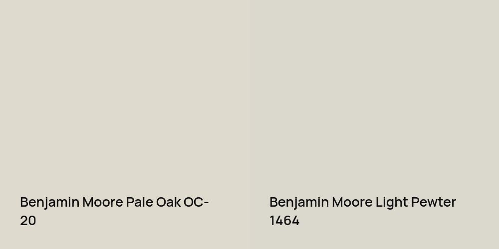 Benjamin Moore Pale Oak vs. Benjamin Moore Light Pewter