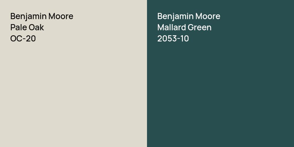 Benjamin Moore Pale Oak vs. Benjamin Moore Mallard Green