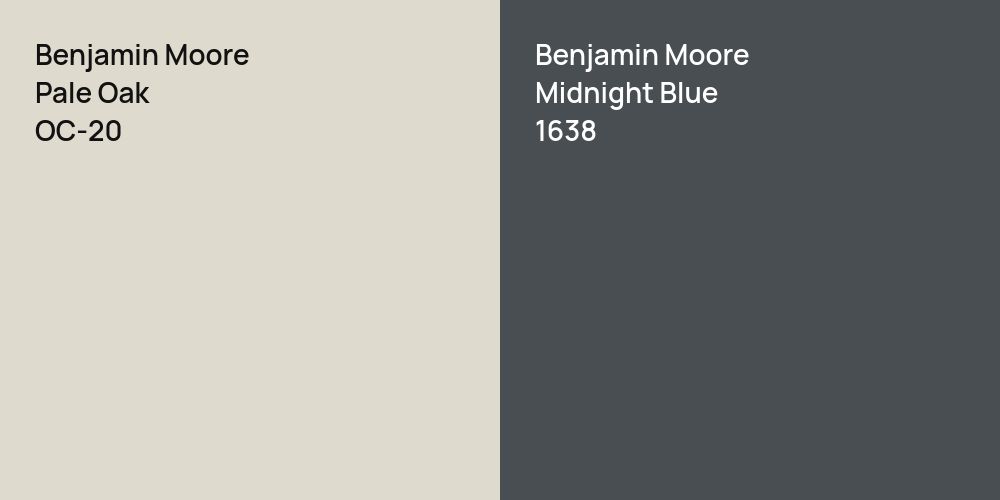 Benjamin Moore Pale Oak vs. Benjamin Moore Midnight Blue