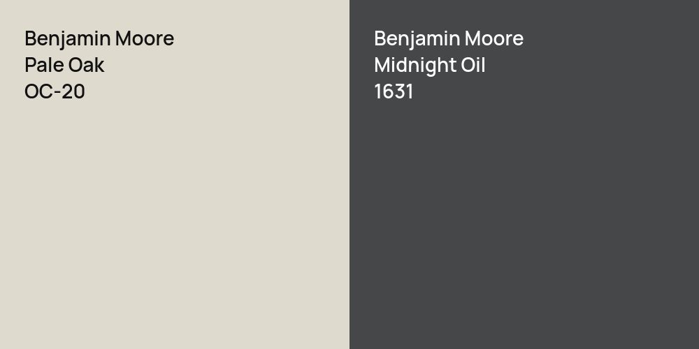 Benjamin Moore Pale Oak vs. Benjamin Moore Midnight Oil