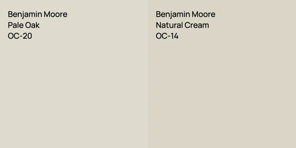 Benjamin Moore Pale Oak vs. Benjamin Moore Natural Cream