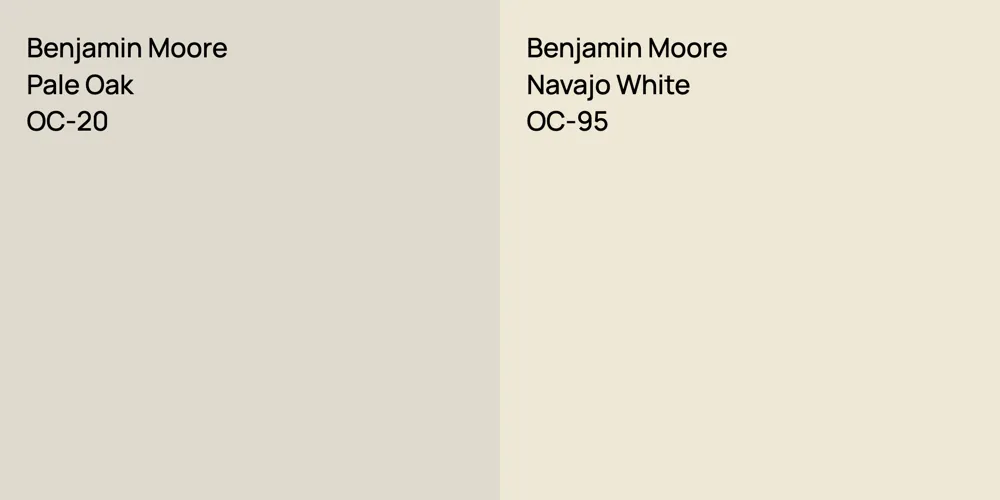 Benjamin Moore Pale Oak vs. Benjamin Moore Navajo White