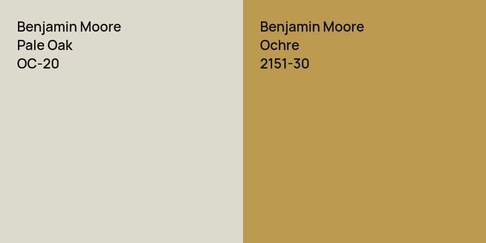 Benjamin Moore Pale Oak vs. Benjamin Moore Ochre