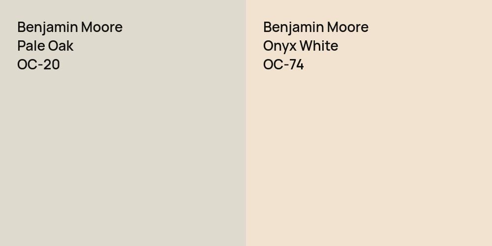 Benjamin Moore Pale Oak vs. Benjamin Moore Onyx White