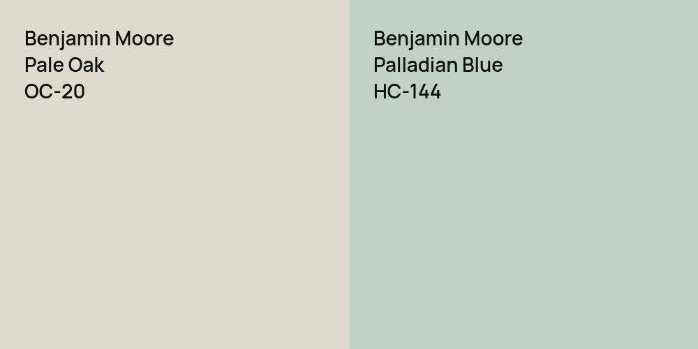 Benjamin Moore Pale Oak vs. Benjamin Moore Palladian Blue