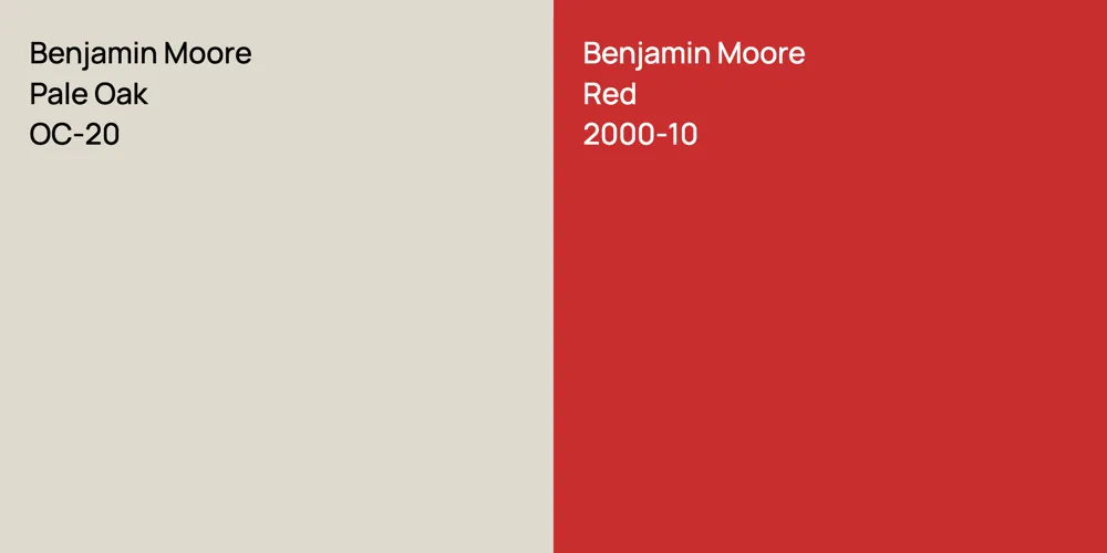 Benjamin Moore Pale Oak vs. Benjamin Moore Red