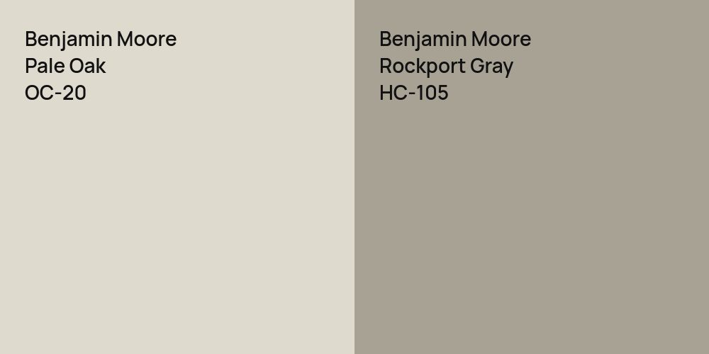 Benjamin Moore Pale Oak vs. Benjamin Moore Rockport Gray