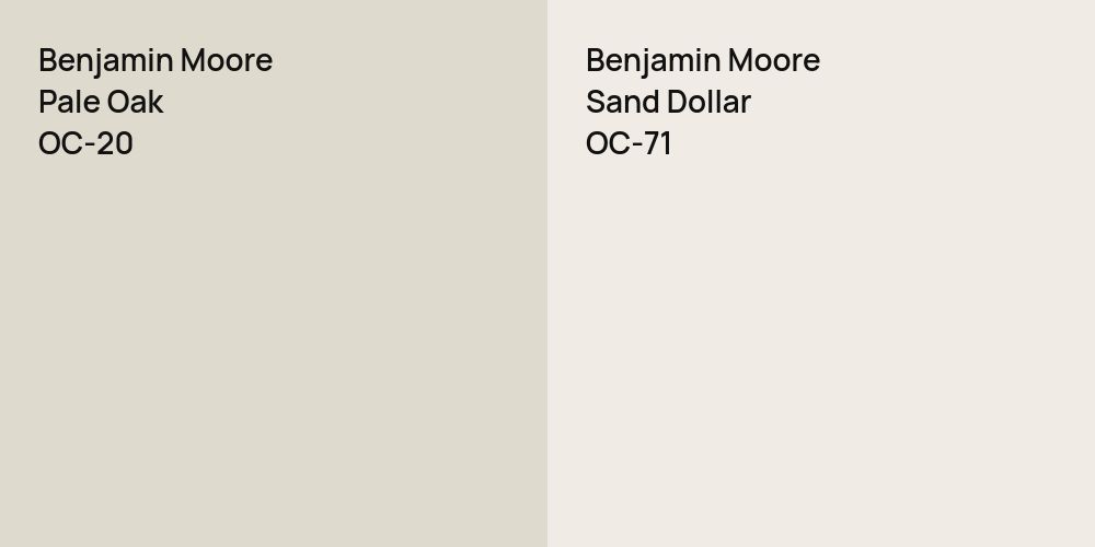 Benjamin Moore Pale Oak vs. Benjamin Moore Sand Dollar