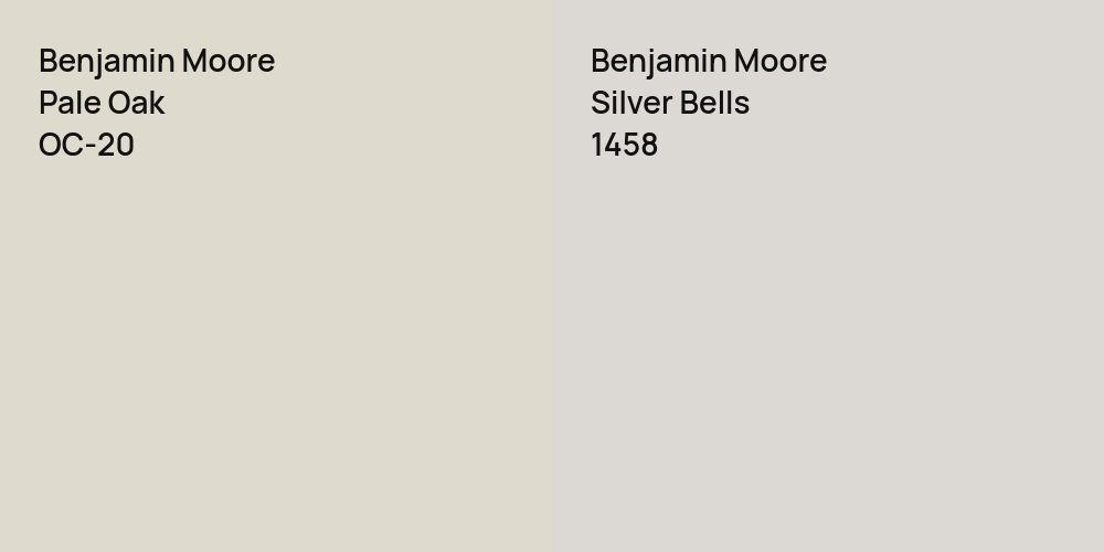 Benjamin Moore Pale Oak vs. Benjamin Moore Silver Bells