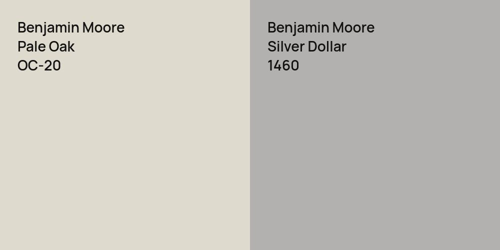 Benjamin Moore Pale Oak vs. Benjamin Moore Silver Dollar