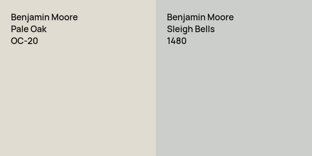 Benjamin Moore Pale Oak vs. Benjamin Moore Sleigh Bells