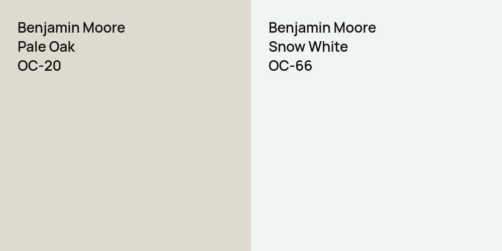 Benjamin Moore Pale Oak vs. Benjamin Moore Snow White