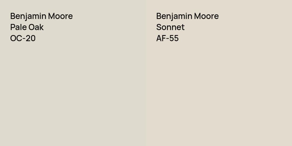 Benjamin Moore Pale Oak vs. Benjamin Moore Sonnet