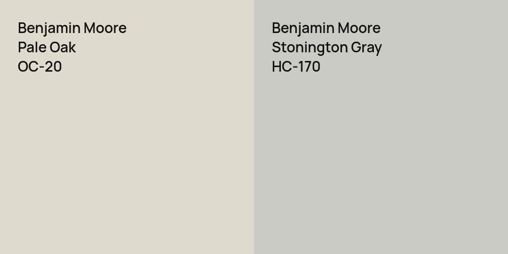 Benjamin Moore Pale Oak vs. Benjamin Moore Stonington Gray