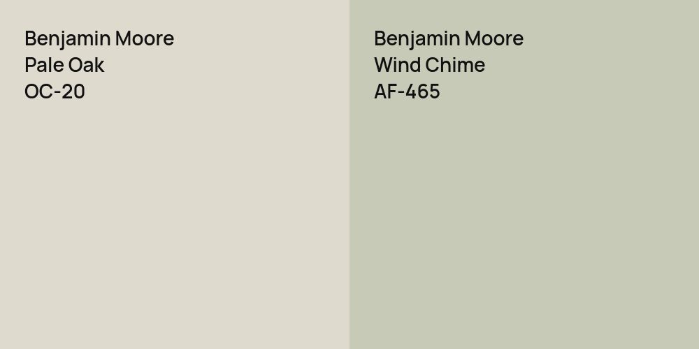 Benjamin Moore Pale Oak vs. Benjamin Moore Wind Chime