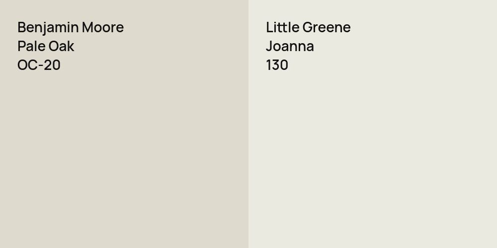 Benjamin Moore Pale Oak vs. Little Greene Joanna