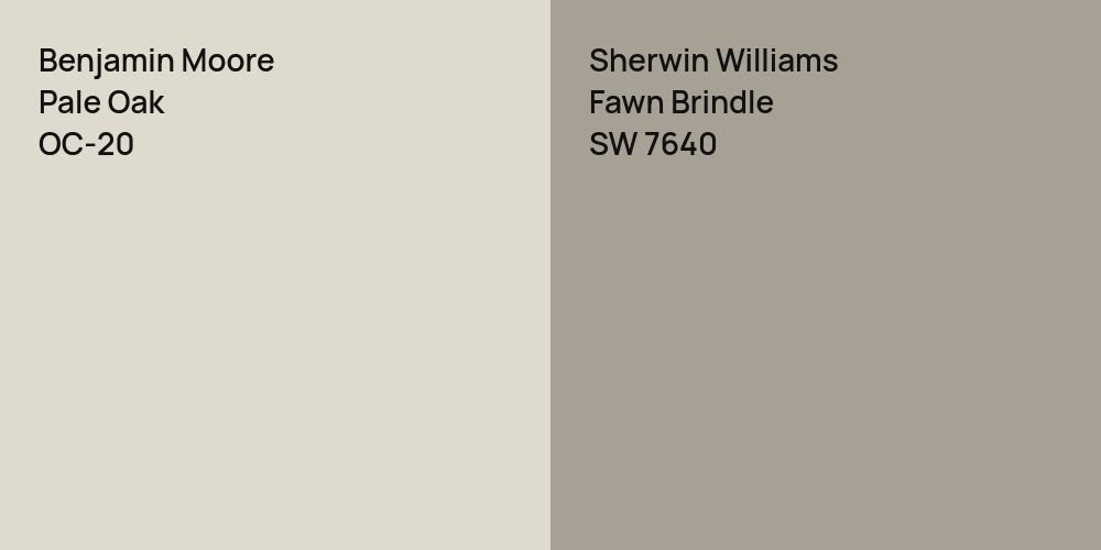 Benjamin Moore Pale Oak vs. Sherwin Williams Fawn Brindle