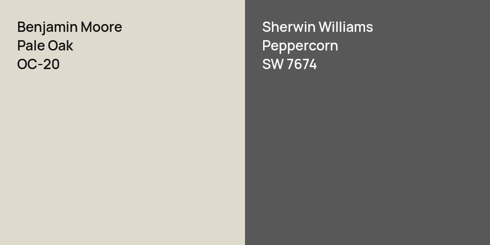 Benjamin Moore Pale Oak vs. Sherwin Williams Peppercorn