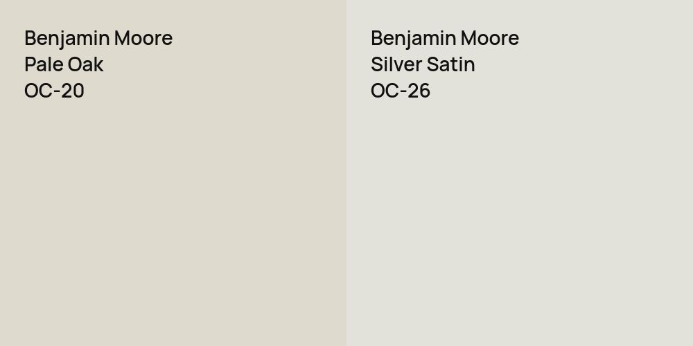 Benjamin Moore Pale Oak vs. Benjamin Moore Silver Satin