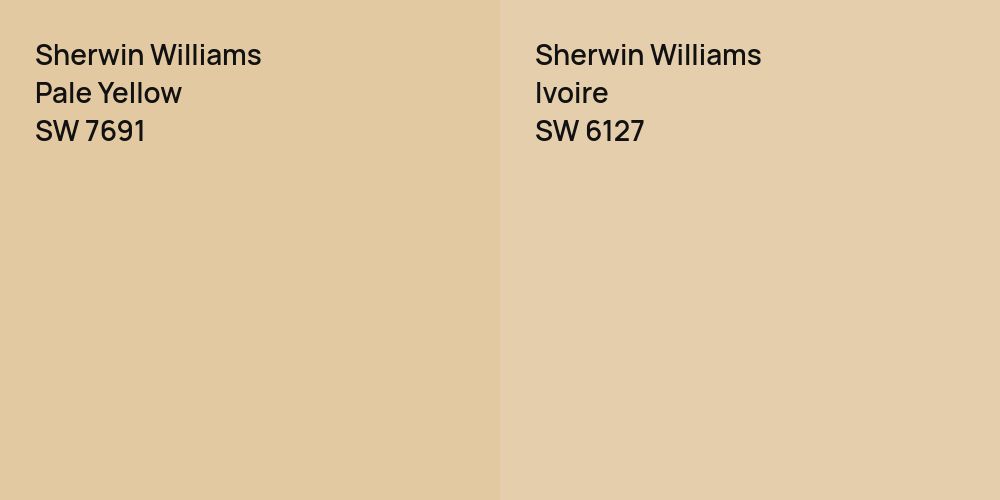 Sherwin Williams Pale Yellow vs. Sherwin Williams Ivoire