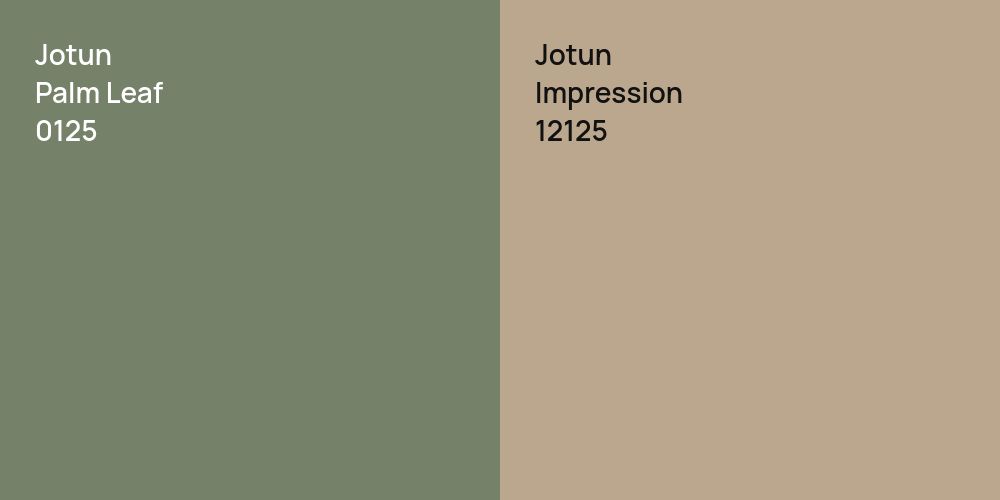 Jotun Palm Leaf vs. Jotun Impression comparison