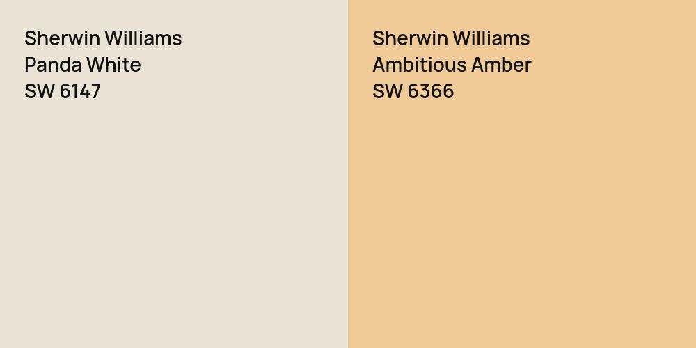 Sherwin Williams Panda White vs. Sherwin Williams Ambitious Amber