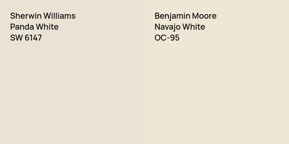 Sherwin Williams Panda White vs. Benjamin Moore Navajo White