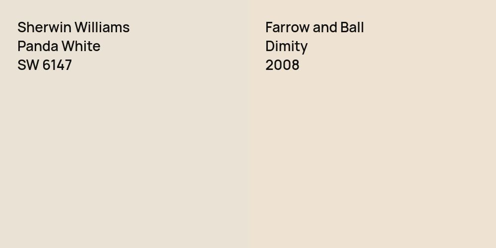 Sherwin Williams Panda White vs. Farrow and Ball Dimity