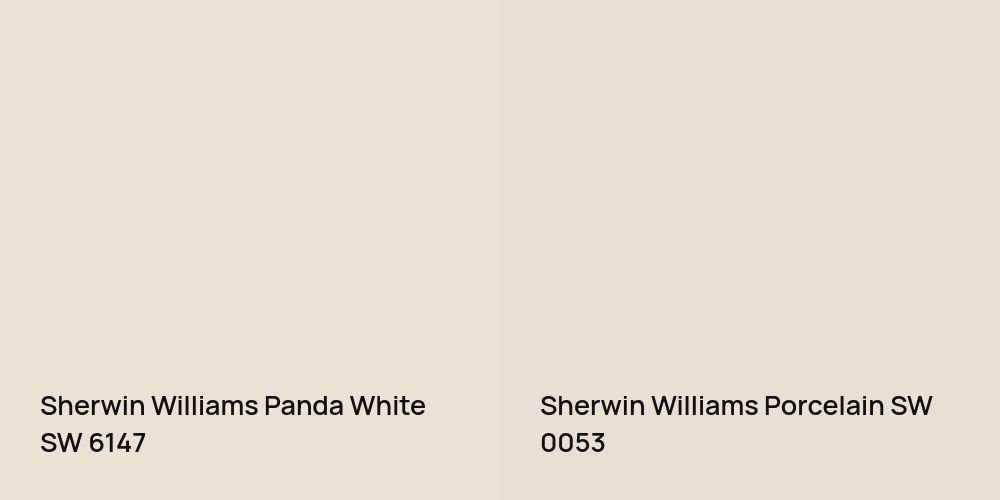 Sherwin Williams Panda White vs. Sherwin Williams Porcelain