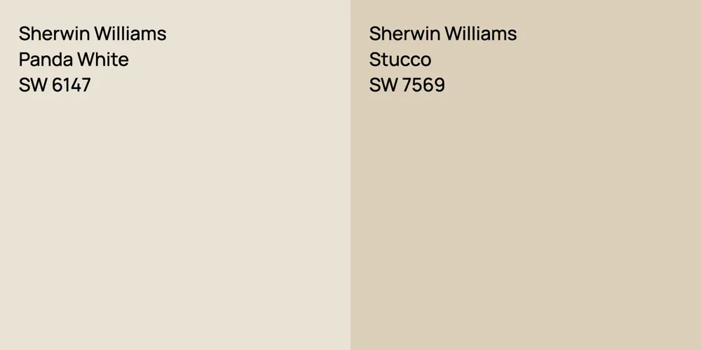 Sherwin Williams Panda White vs. Sherwin Williams Stucco