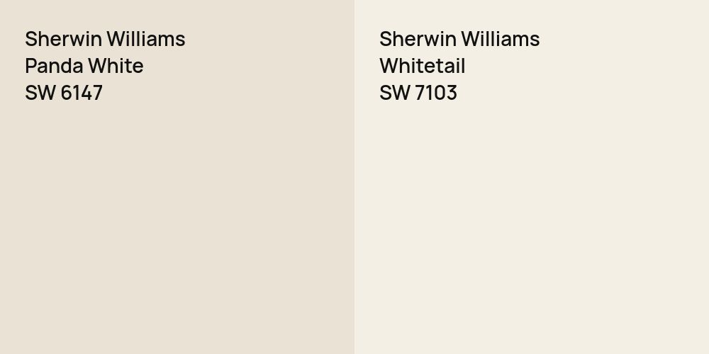 Sherwin Williams Panda White vs. Sherwin Williams Whitetail