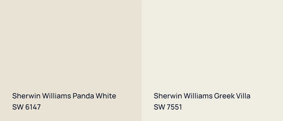 Sherwin Williams Panda White SW 6147 vs Sherwin Williams Greek Villa SW 7551