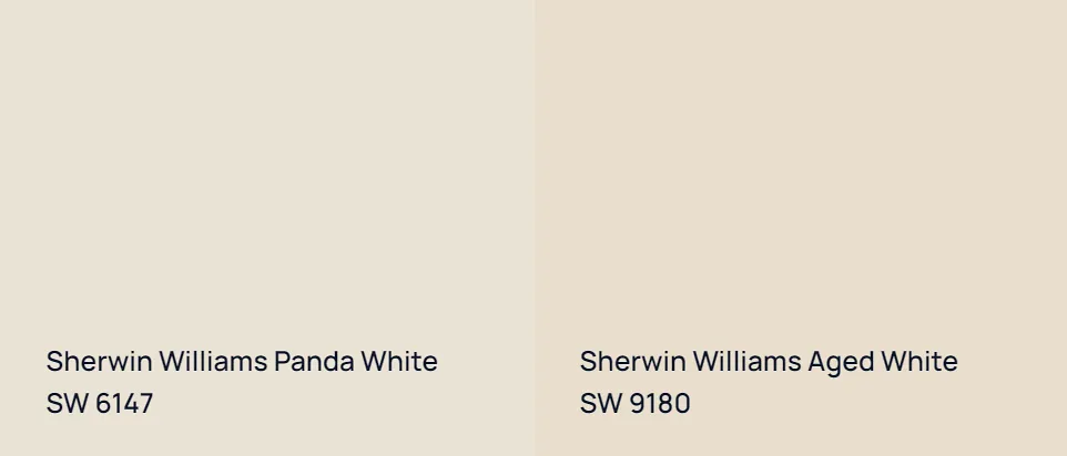 Sherwin Williams Panda White SW 6147 vs Sherwin Williams Aged White SW 9180