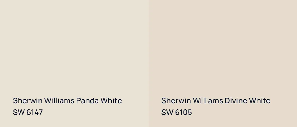 Sherwin Williams Panda White SW 6147 vs Sherwin Williams Divine White SW 6105