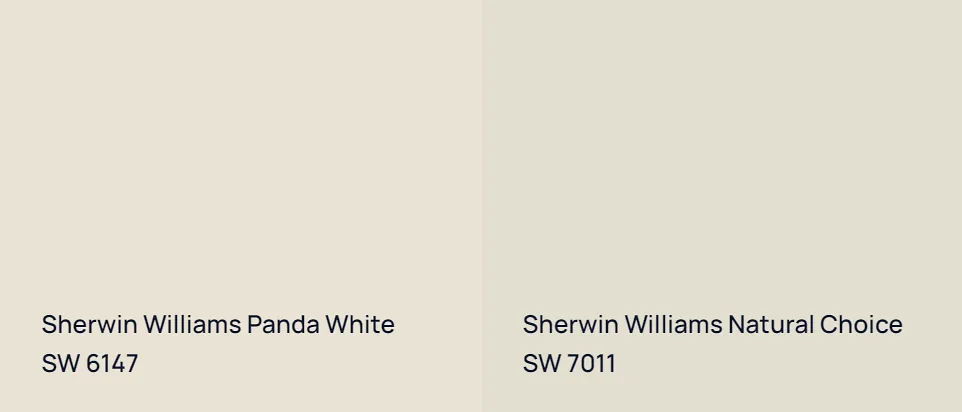 Sherwin Williams Panda White SW 6147 vs Sherwin Williams Natural Choice SW 7011