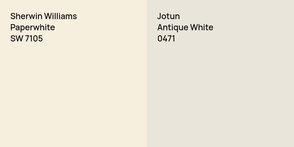 Sherwin Williams Paperwhite vs. Jotun Antique White