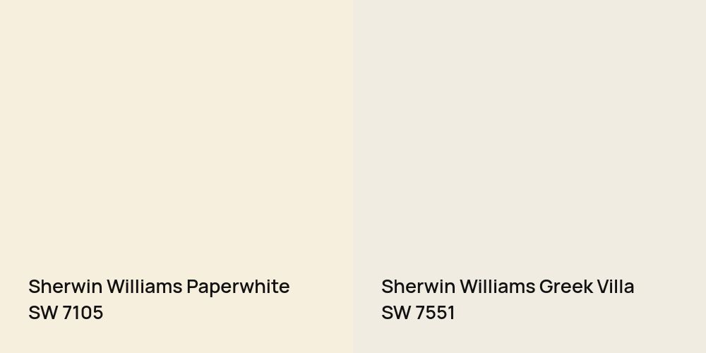 Sherwin Williams Paperwhite vs. Sherwin Williams Greek Villa