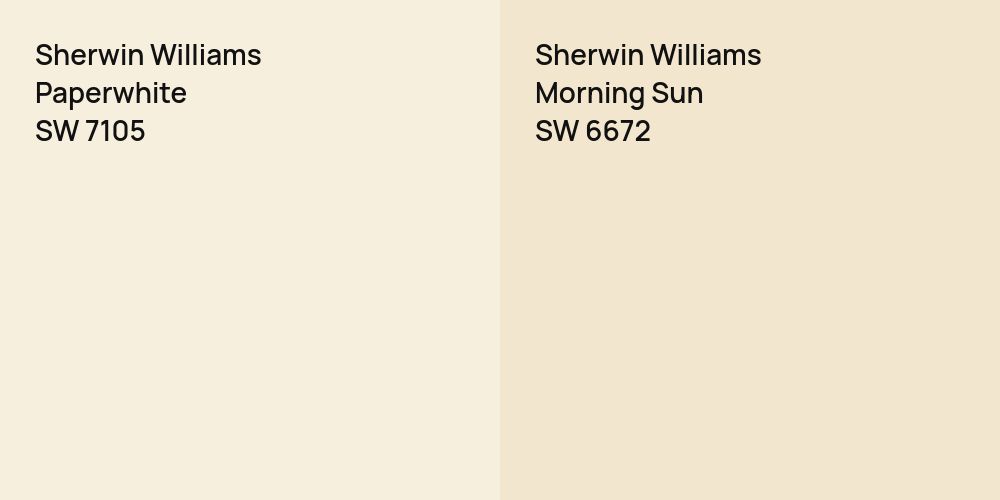 Sherwin Williams Paperwhite vs. Sherwin Williams Morning Sun