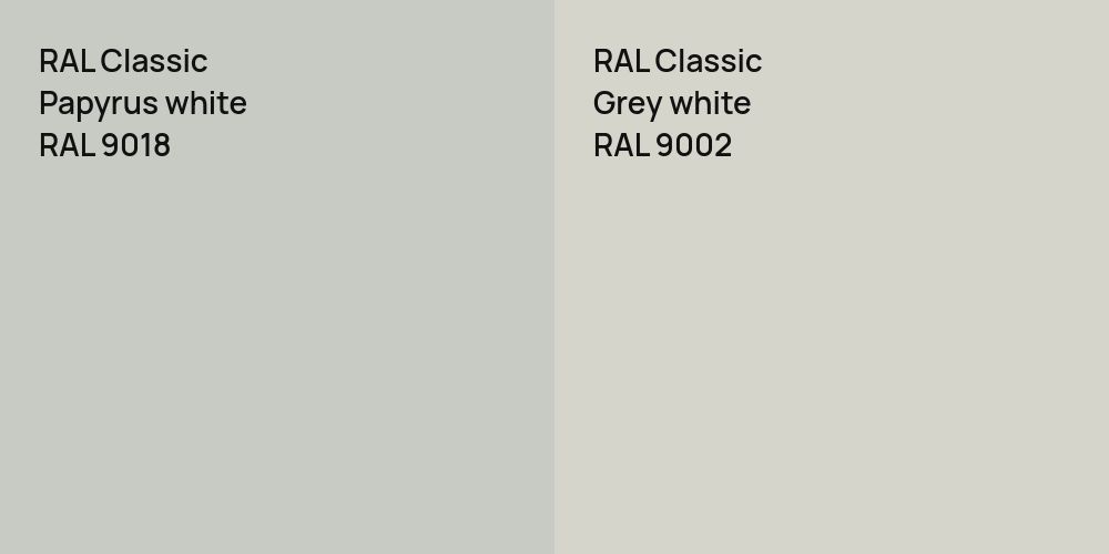 RAL Classic Papyrus white vs. RAL Classic  Grey white