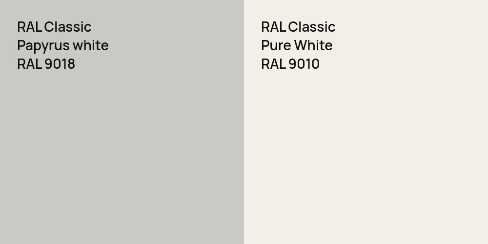 RAL Classic Papyrus white vs. RAL Classic Pure White