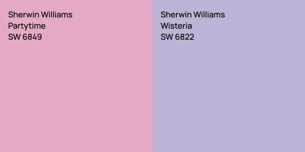 Sherwin Williams Partytime vs. Sherwin Williams Wisteria